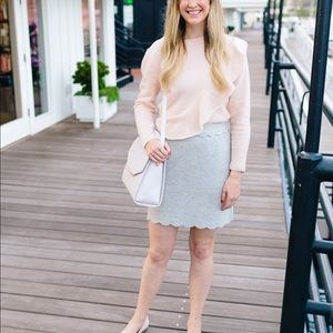 Gray Club Monaco Scallop Skirt - Size 4 - Wool